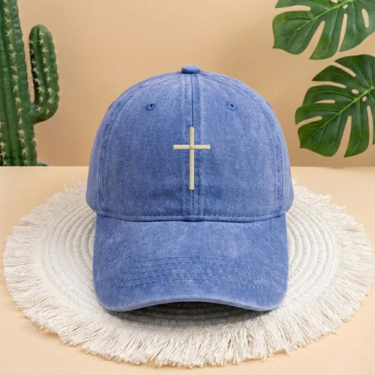 Christian Cross Embroidered Hat, Custom Bible Verse Side Embroidered Hat, Personalized Scripture Baseball Cap, Christian Faith Cotton Hat