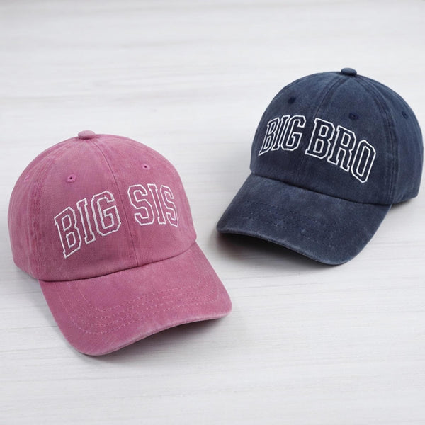 Big Sis Big Bro Hat Set, Big Sister Big Brother Baseball Caps, Pregnancy Announcement Kids Gift, Sibling Matching Hats, New Baby Reveal