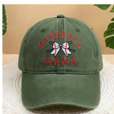 Baseball Mama Bow Embroidered Hat, Cute Sports Mom Baseball Cap, Game Day Gift