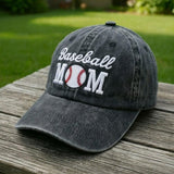 Baseball Mom Embroidered Hat, Vintage Washed Baseball Cap, Sports Mom Gift