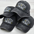 Custom Vintage Year Hat, Personalized Gold Star Limited Edition Birthday Gift, Retro Embroidered Dad Hat, Washed Cotton Hat Gift