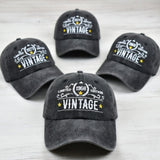 Custom Vintage Year Hat, Personalized Gold Star Limited Edition Birthday Gift, Retro Embroidered Dad Hat, Washed Cotton Hat Gift