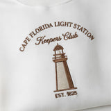 Custom Lighthouse Embroidered Sweatshirt, Personalized Coastal Nautical Beach Crewneck