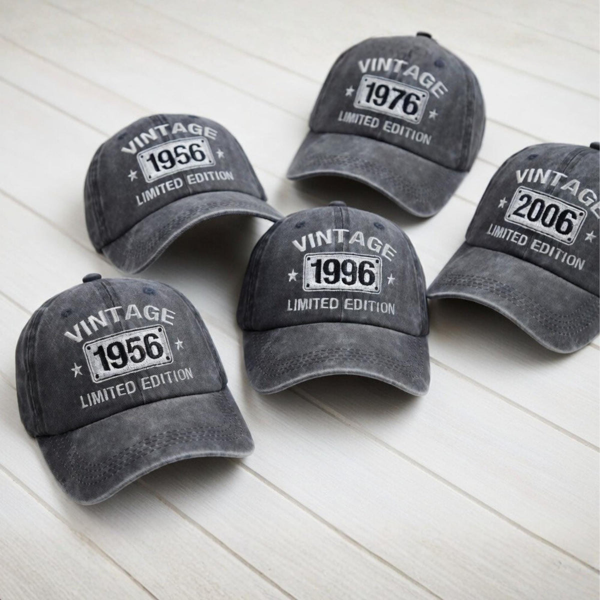 Custom Vintage Birthday Hat Personalized Year Baseball Cap, Custom Year Limited Edition Dad Hat, Washed Retro Birthday Gift for Him Her