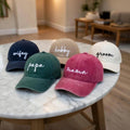 Personalized Family Member Embroidered Hat, Custom Mom Dad Papa Baseball Cap, Matching Family Gift