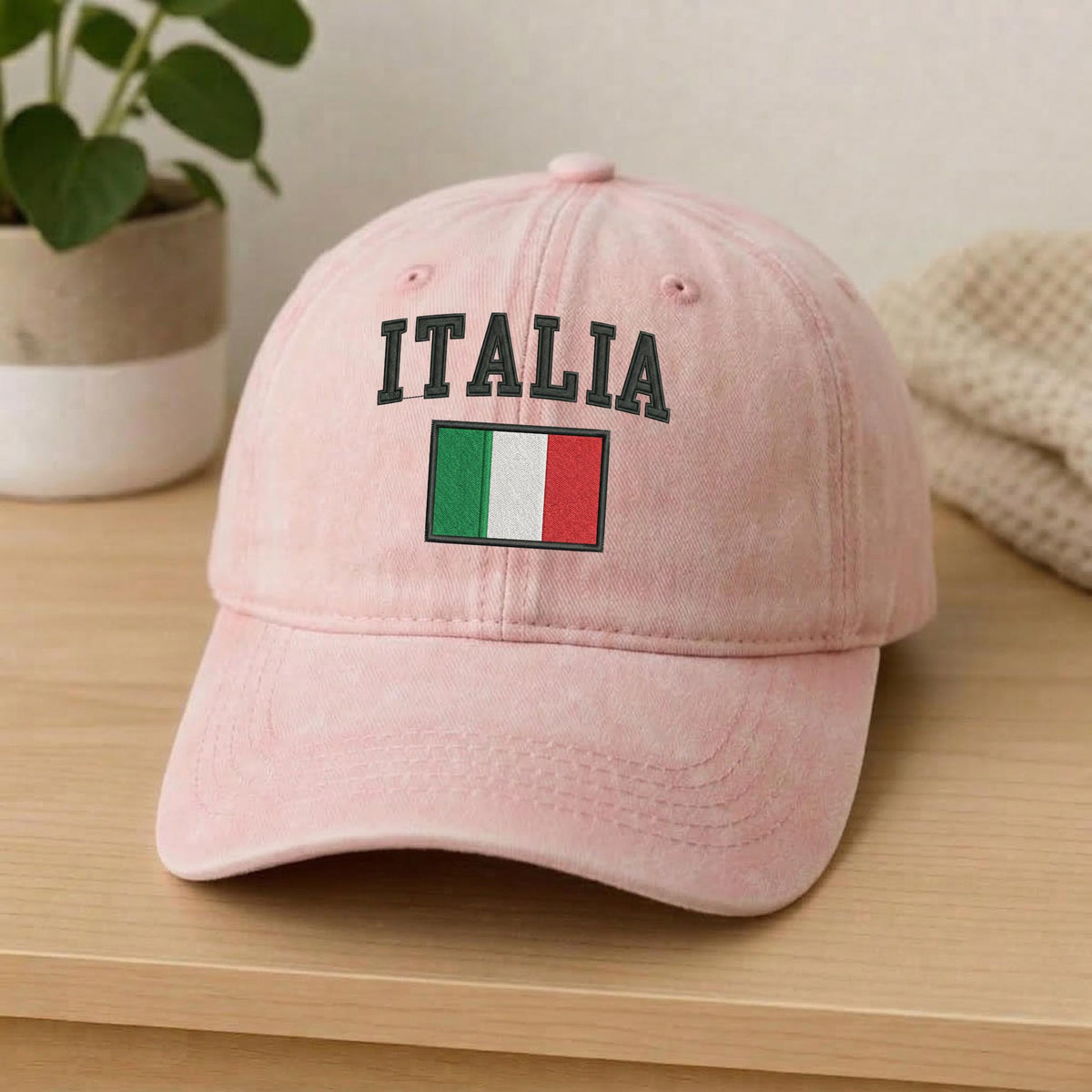Italy Flag Embroidered Hat, Italian National Flag White Cotton Baseball Cap, Travel Gift