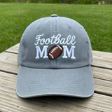Football Mom Embroidered Hat, Vintage Washed Cotton Baseball Cap, Sports Mom Gift