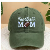 Football Mom Embroidered Hat, Vintage Washed Cotton Baseball Cap, Sports Mom Gift
