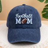 Football Mom Embroidered Hat, Vintage Washed Cotton Baseball Cap, Sports Mom Gift