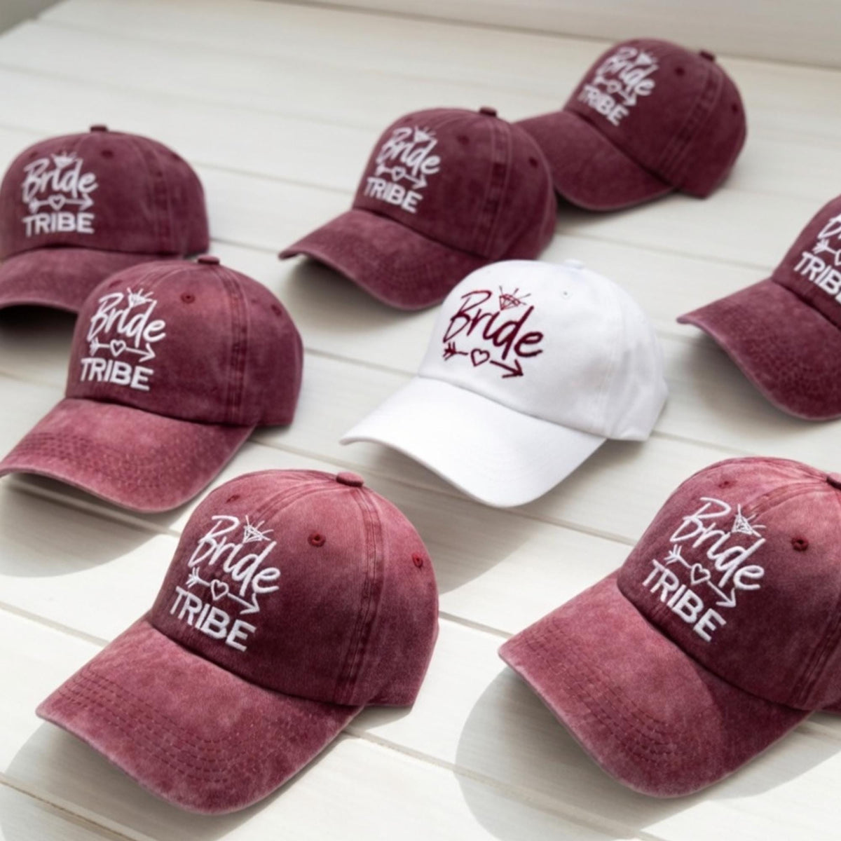 Custom Bride Tribe Bachelorette Hats, Embroidered Bride Hat with Diamond, Personalized Bridal Shower Gifts, Matching Bridesmaid Party Caps