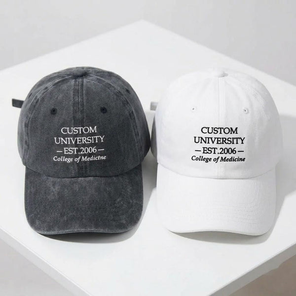 Personalized University Embroidered Hat, Custom College Medicine Baseball Cap, Graduation Gift