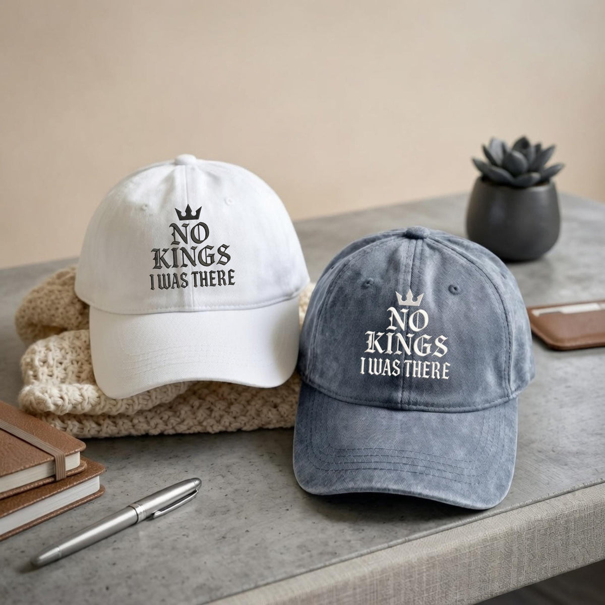 Funny Minimalist Embroidered Hat, Vintage Washed Cotton Baseball Cap, Humor Gift