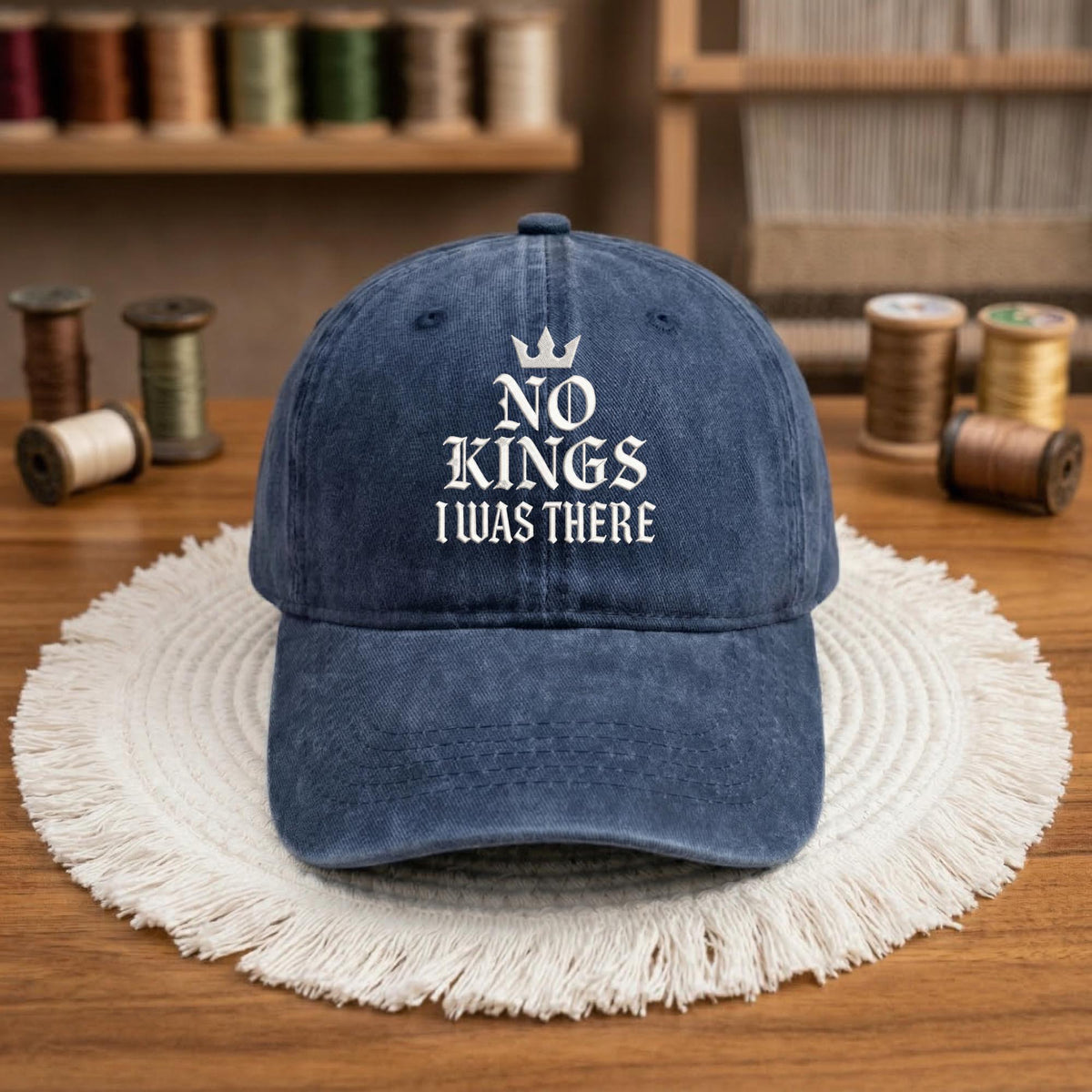 Funny Minimalist Embroidered Hat, Vintage Washed Cotton Baseball Cap, Humor Gift