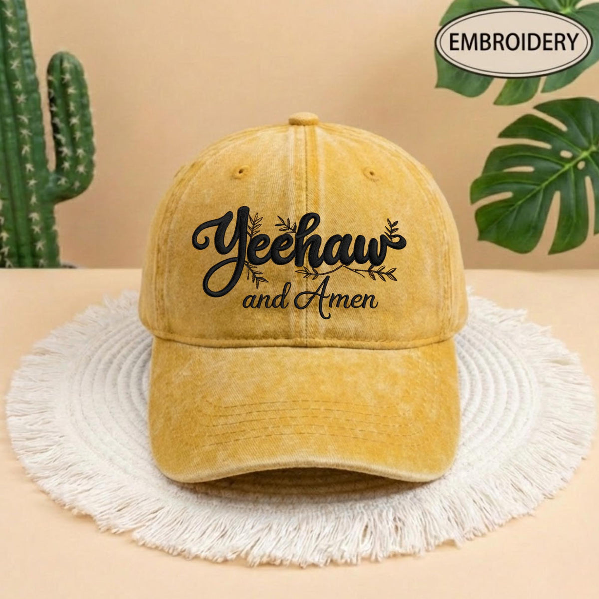 Western Cowgirl Embroidered Hat, Christian Faith Baseball Cap, Southern Style Gift for Mom
