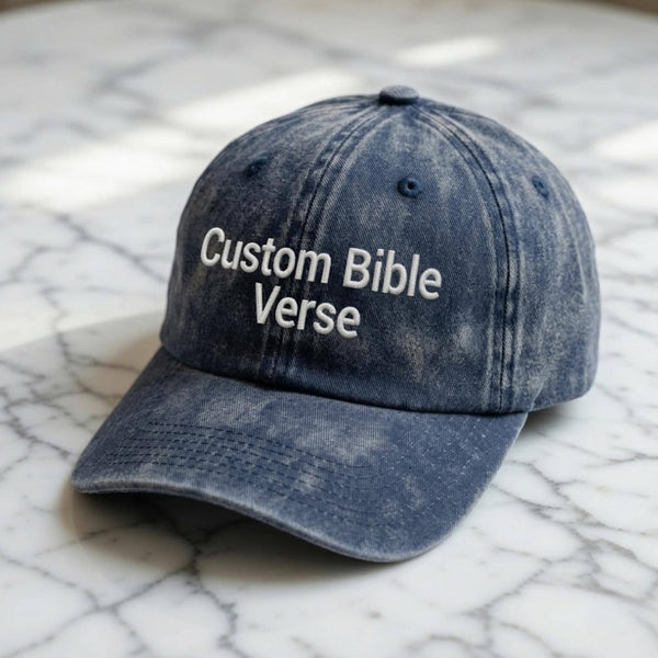 Custom Bible Verse Embroidered Hat, Personalized Scripture Baseball Cap, Christian Quote Retro Cotton Hat, Gift for Mom