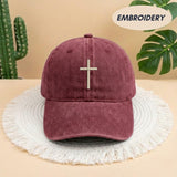 Christian Cross Embroidered Hat, Custom Bible Verse Side Embroidered Hat, Personalized Scripture Baseball Cap, Christian Faith Cotton Hat