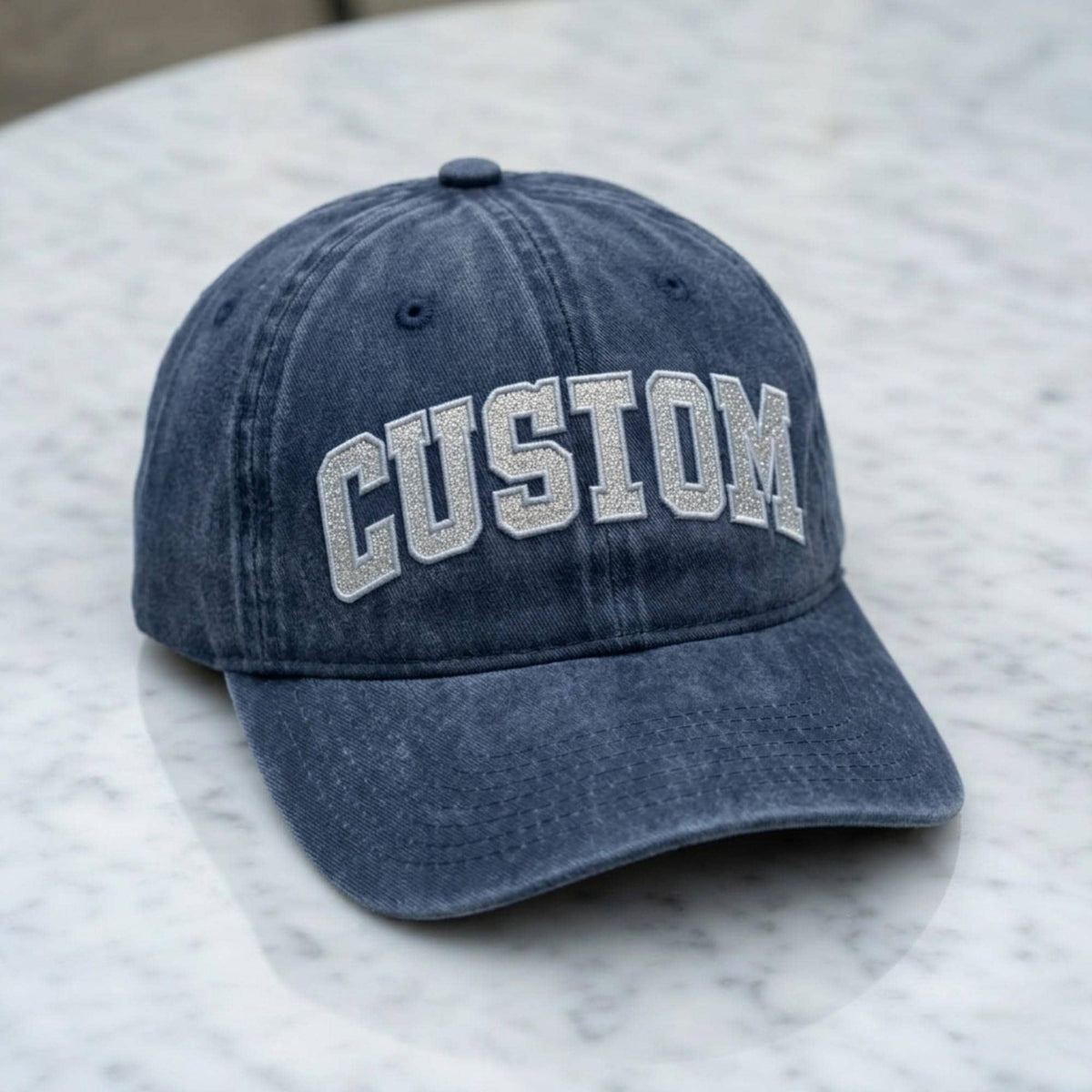 Custom Glitter Text Embroidered Hat, Personalized Shiny Name Baseball Cap, Bespoke Sparkling Retro Cotton Hat, Unique Gift for Her