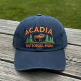 Moose Embroidered Dad Hat, Maine Mountain Wildlife Baseball Cap, Outdoor Nature Lover Gift
