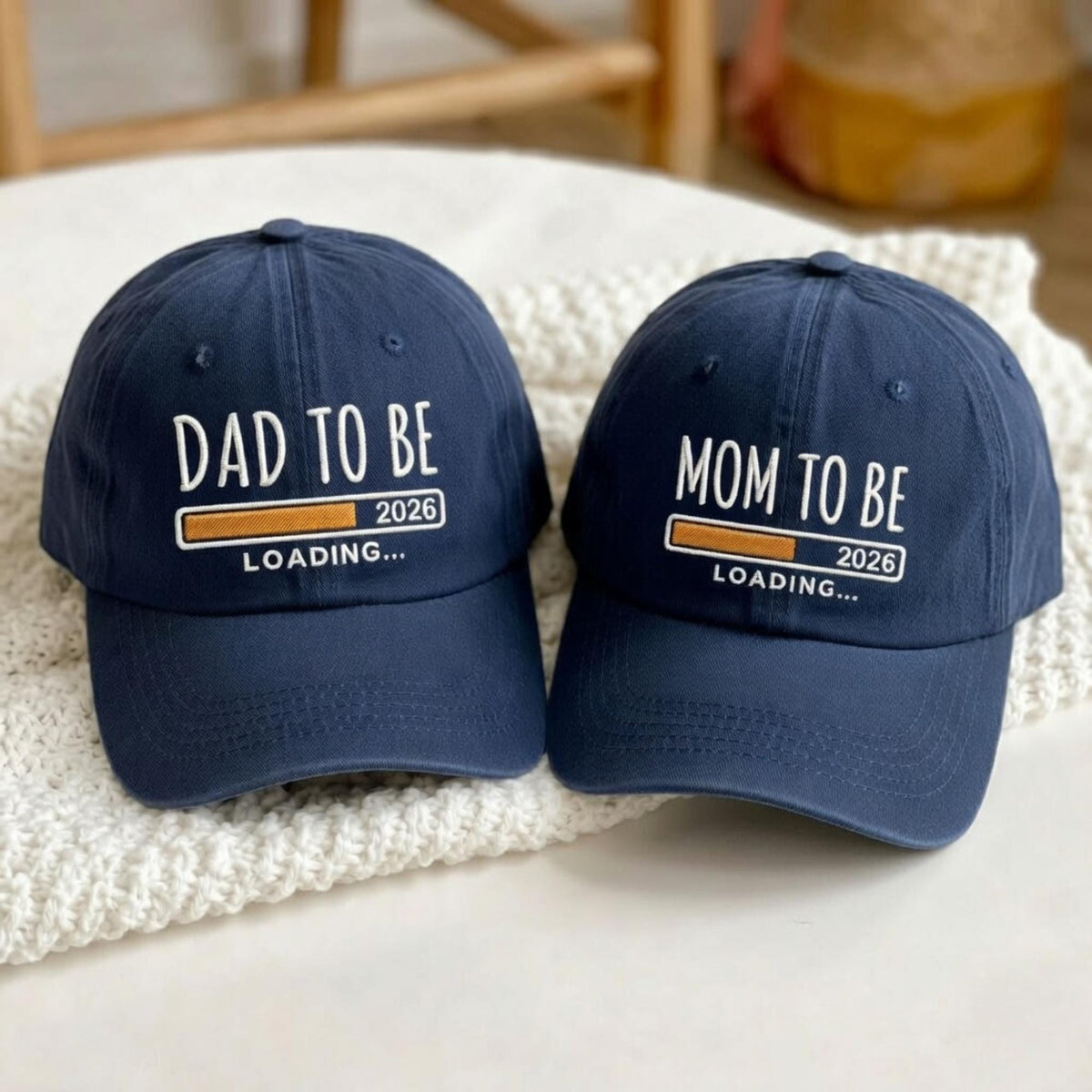 Matching Mom and Dad To Be Embroidered Hats, New Parents 2026 Baseball Caps, Pregnancy Announcement Gift