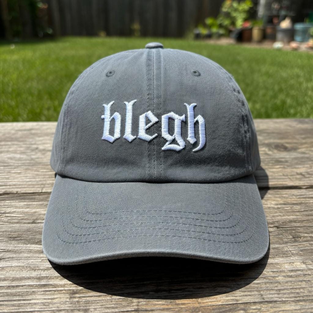 Metalcore Style Embroidered Dad Hat, Gothic Washed Denim Baseball Cap, Alternative Fashion Gift