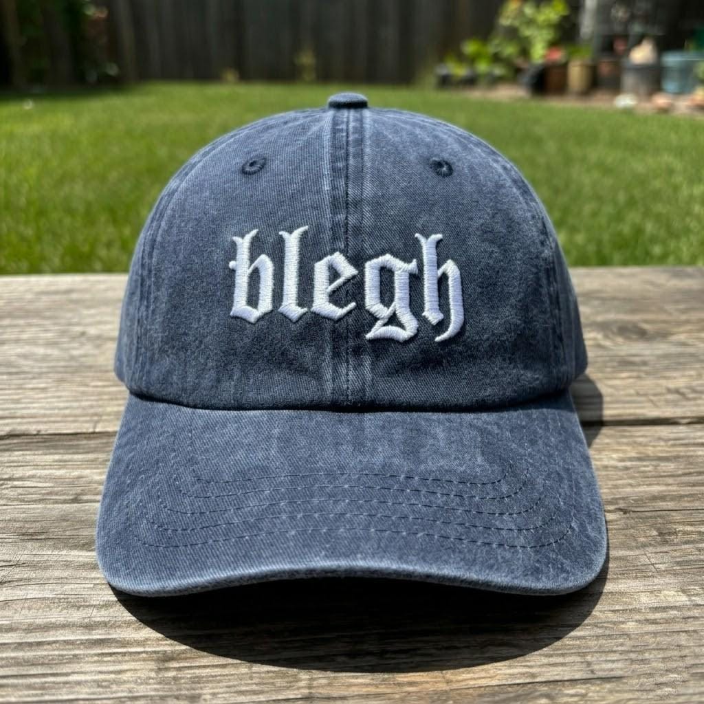 Metalcore Style Embroidered Dad Hat, Gothic Washed Denim Baseball Cap, Alternative Fashion Gift