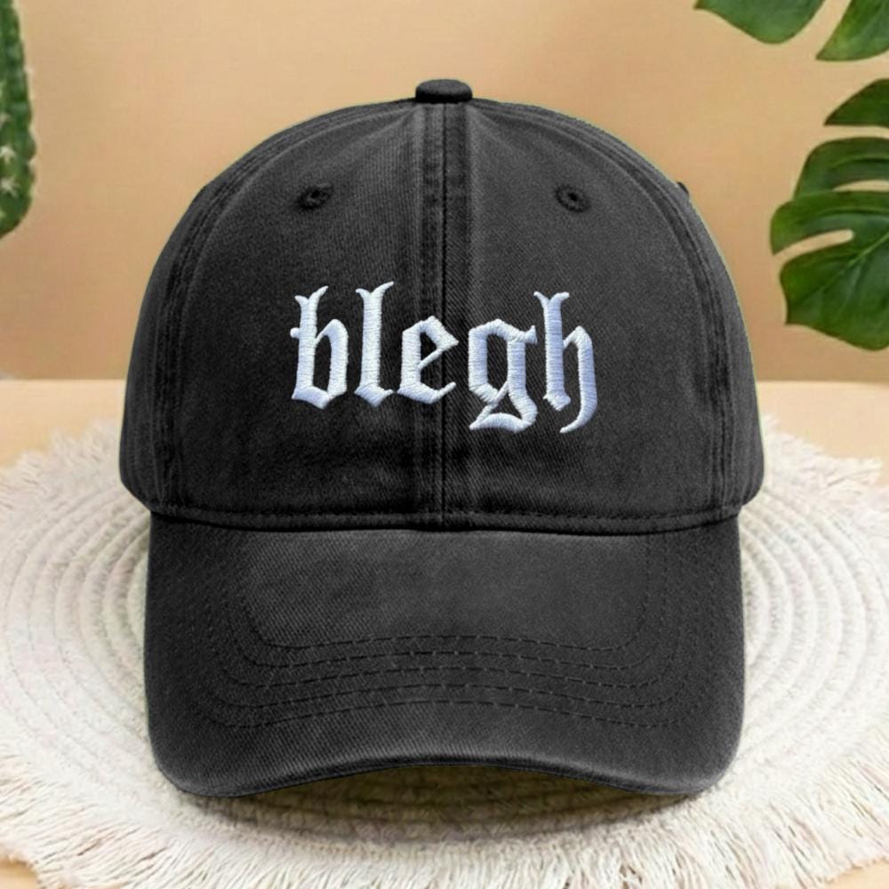 Metalcore Style Embroidered Dad Hat, Gothic Washed Denim Baseball Cap, Alternative Fashion Gift