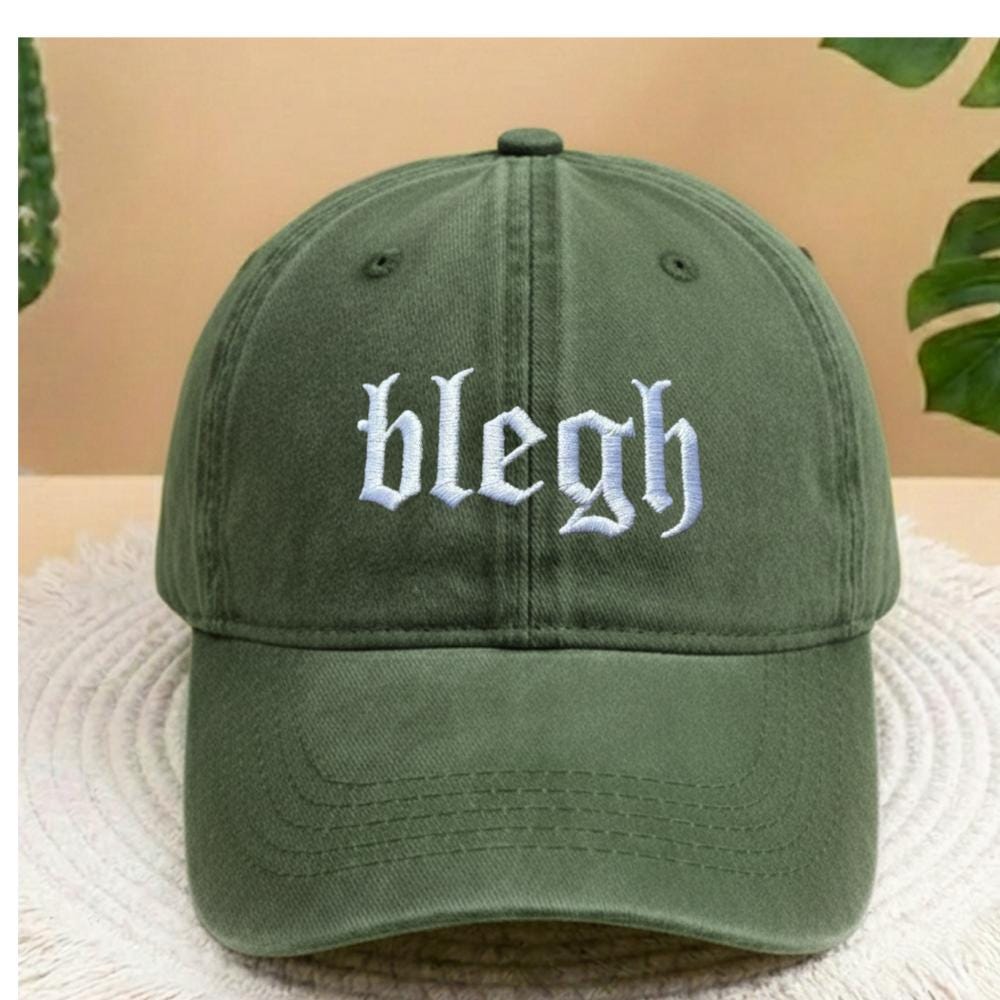 Metalcore Style Embroidered Dad Hat, Gothic Washed Denim Baseball Cap, Alternative Fashion Gift