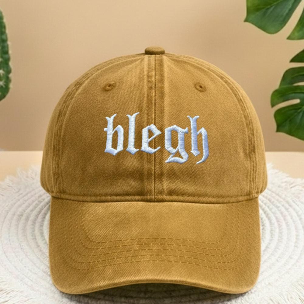 Metalcore Style Embroidered Dad Hat, Gothic Washed Denim Baseball Cap, Alternative Fashion Gift