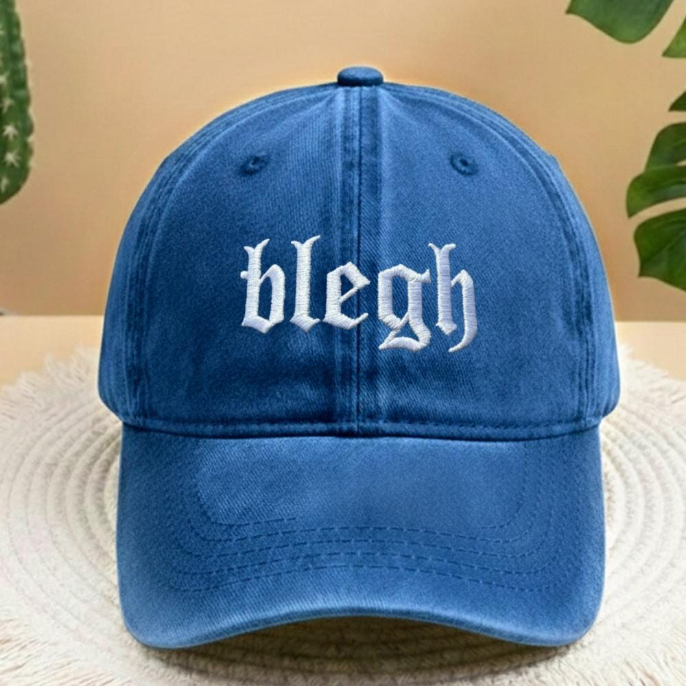 Metalcore Style Embroidered Dad Hat, Gothic Washed Denim Baseball Cap, Alternative Fashion Gift