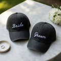 Custom Bride Groom Embroidered Hat, Personalized Bachelorette Party Gift, Script Matching Wedding Caps, Future Mrs Mr Honeymoon Member Hat