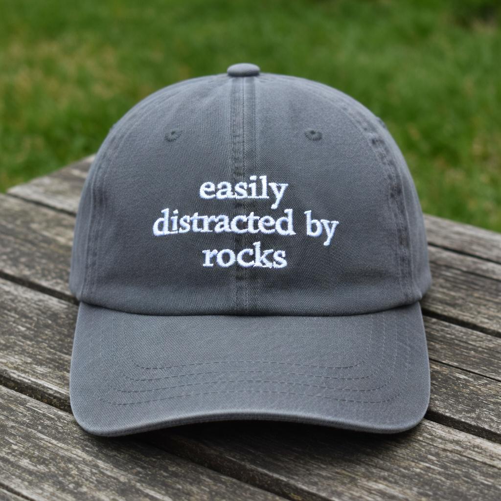 Geology Rock Collector Embroidered Hat, Funny Rockhound Baseball Cap, Gift for Geologist