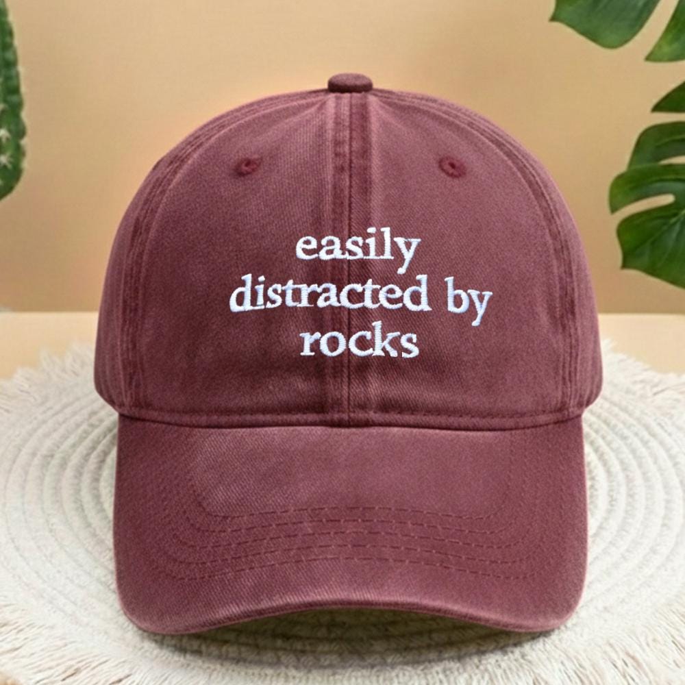 Geology Rock Collector Embroidered Hat, Funny Rockhound Baseball Cap, Gift for Geologist