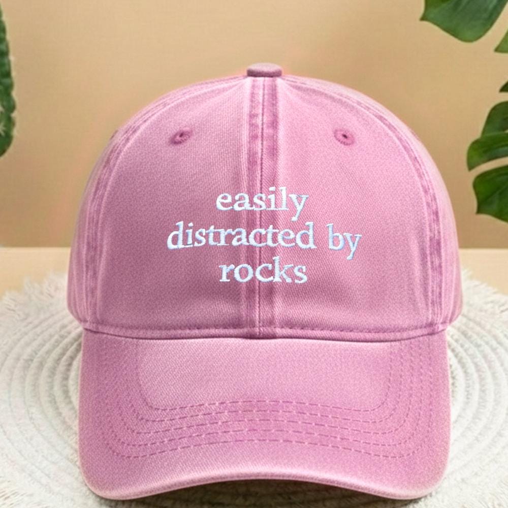 Geology Rock Collector Embroidered Hat, Funny Rockhound Baseball Cap, Gift for Geologist
