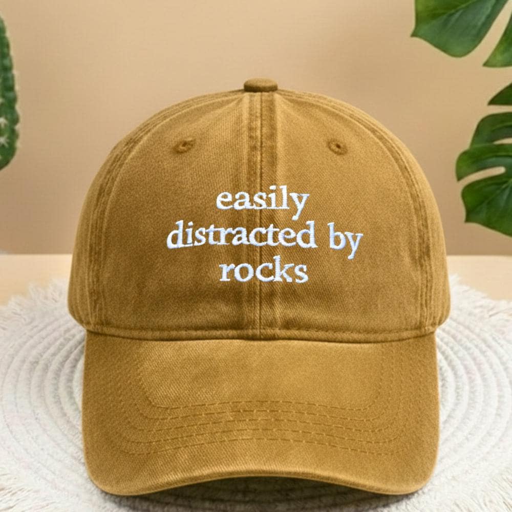 Geology Rock Collector Embroidered Hat, Funny Rockhound Baseball Cap, Gift for Geologist