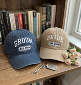 Custom Bride and Groom Hats, Est 2026 Baseball Caps, Personalized Wedding Gift for Couple, Honeymoon Essentials, Newlywed Keepsake Hat.
