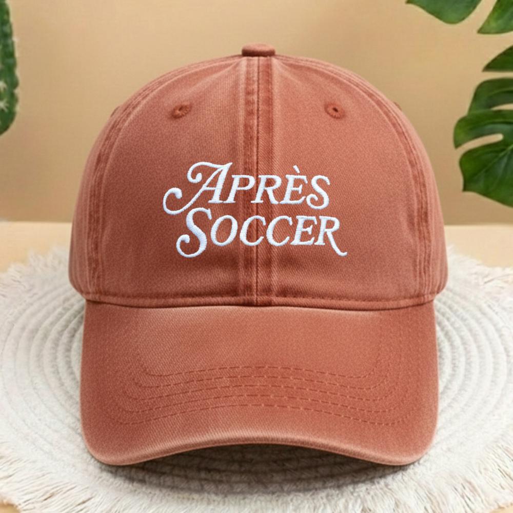 Soccer Mom Dad Embroidered Hat, Vintage Washed Soccer Fan Cap, Sports Gift