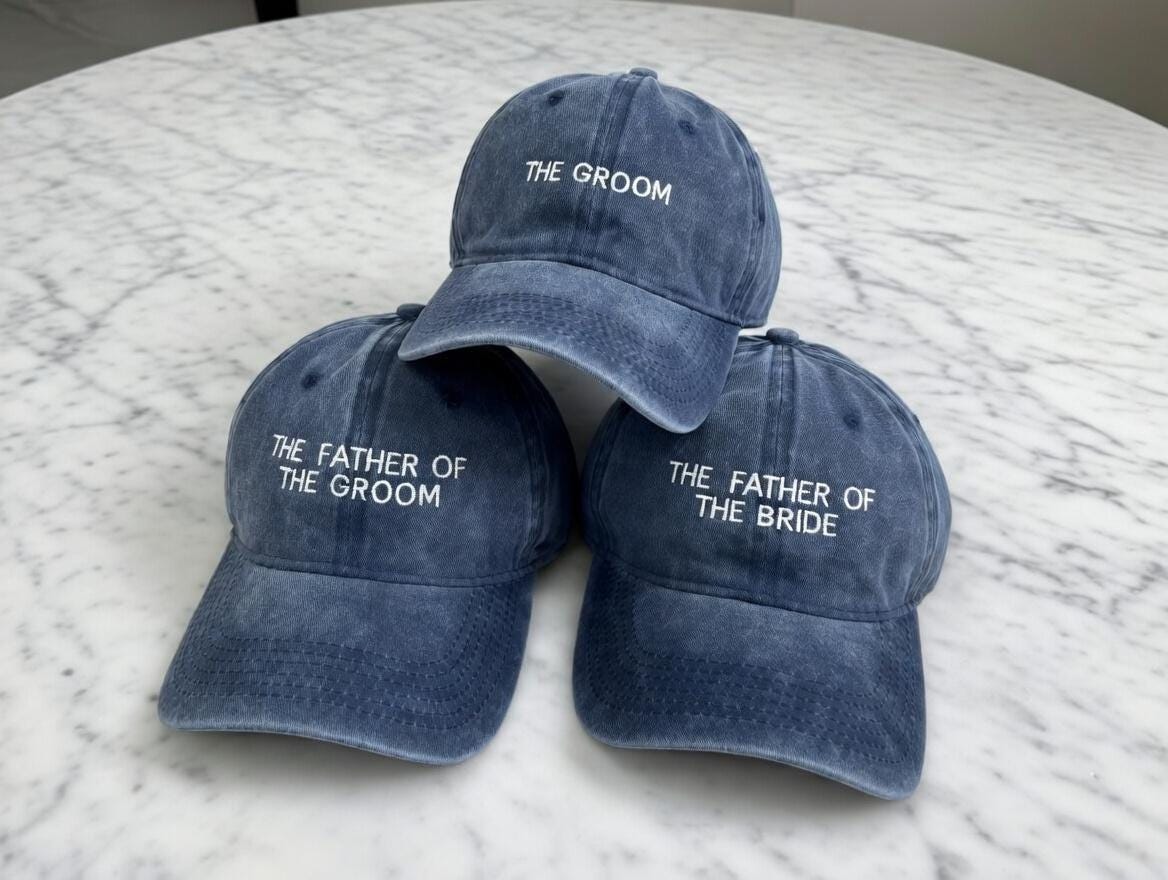 Custom Wedding Family Embroidered Hat, Bachelorette Party Bride Tribe Gift, Mother of The Bride Groom Cap, Matching Wedding Party Member Hat