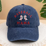 Baseball Mama Bow Embroidered Hat, Cute Sports Mom Baseball Cap, Game Day Gift