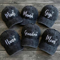 Personalized Grandma Nickname Embroidered Hat, Custom Nana Mimi Gigi Baseball Cap
