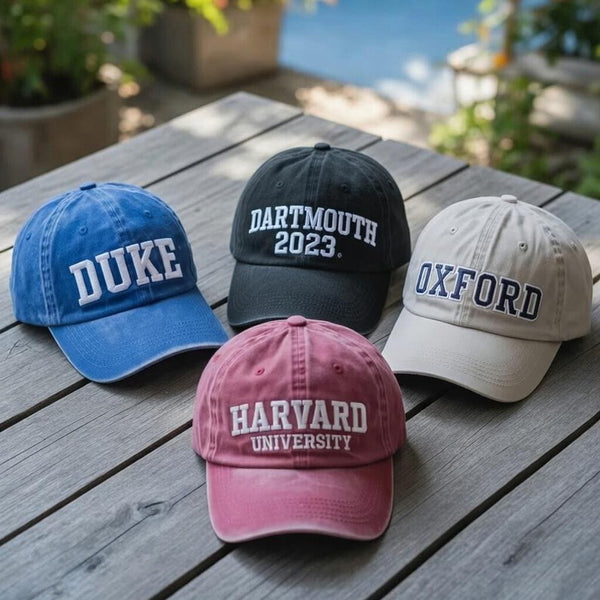 Personalized College Name Embroidered Hat, Custom University Baseball Cap, Graduation Gift