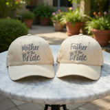 Matching Mother and Father of the Bride Embroidered Hats, Wedding Family Baseball Caps, Bridal Party Gift