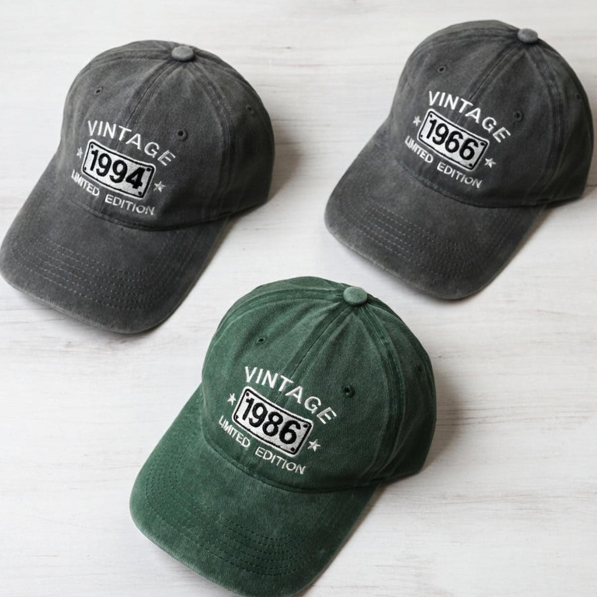 Custom Vintage Birthday Hat Personalized Year Baseball Cap, Custom Year Limited Edition Dad Hat, Washed Retro Birthday Gift for Him Her