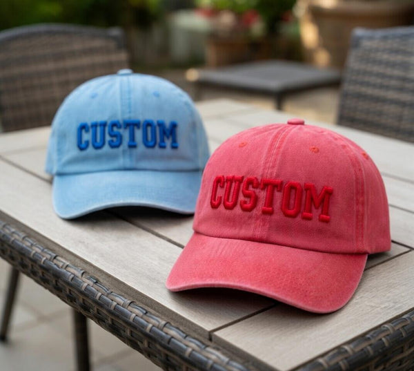 Custom 3D Puff Embroidered Hat, Personalized Raised Text Baseball Cap, Bespoke Retro Cotton Hat, Unique Embroidery Gift, Bold Custom Cap