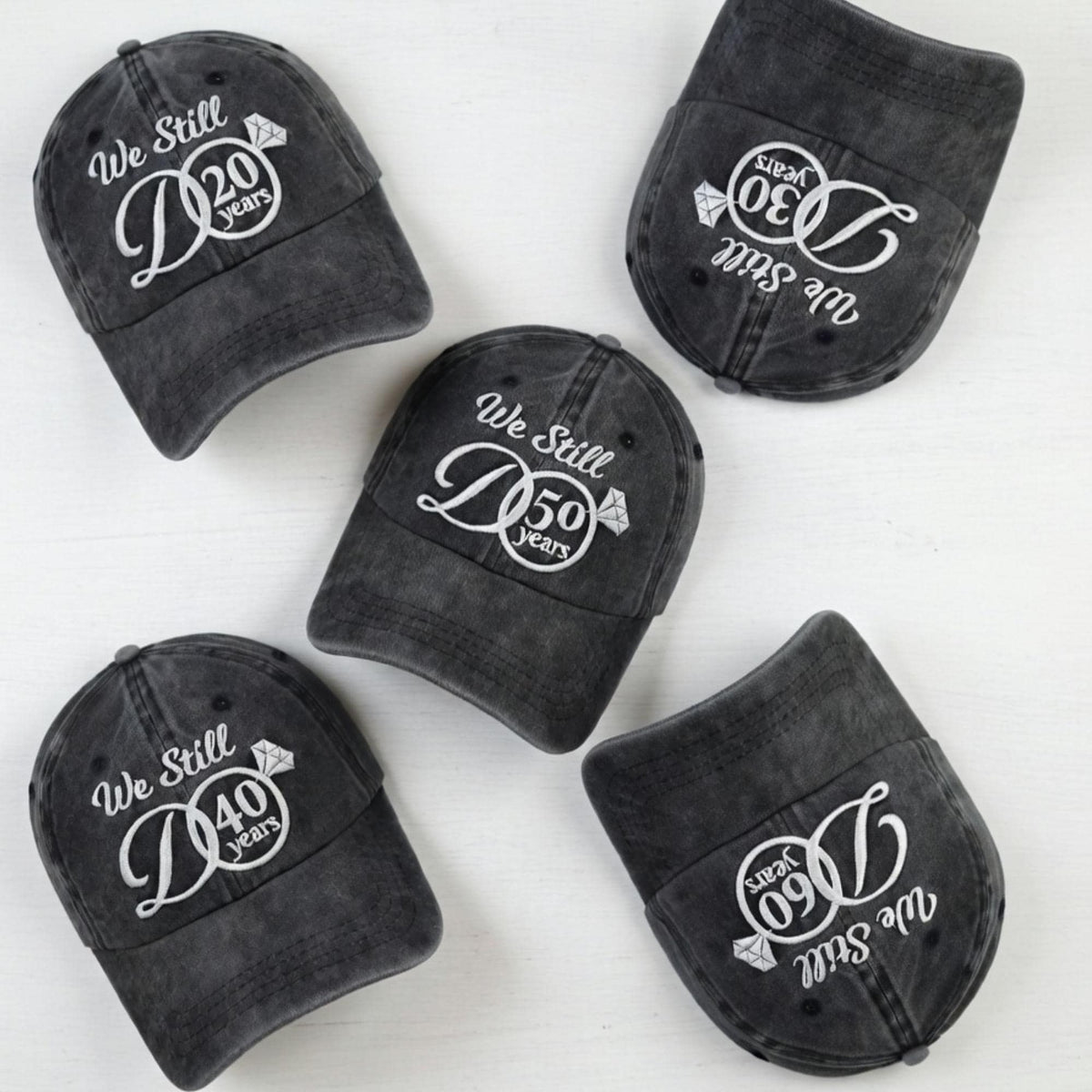 Custom We Still Do Anniversary Hat, Personalized Wedding Anniversary Gift, 50 Years Caps, Vow Renewal Gift, Matching Couple Hats