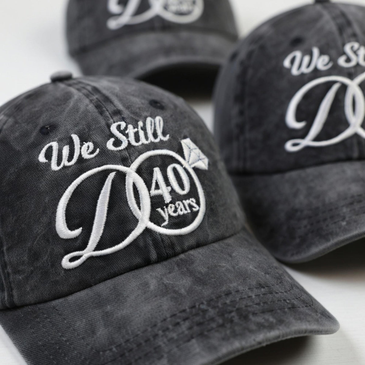 Custom We Still Do Anniversary Hat, Personalized Wedding Anniversary Gift, 50 Years Caps, Vow Renewal Gift, Matching Couple Hats