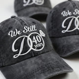 Custom We Still Do Anniversary Hat, Personalized Wedding Anniversary Gift, 50 Years Caps, Vow Renewal Gift, Matching Couple Hats