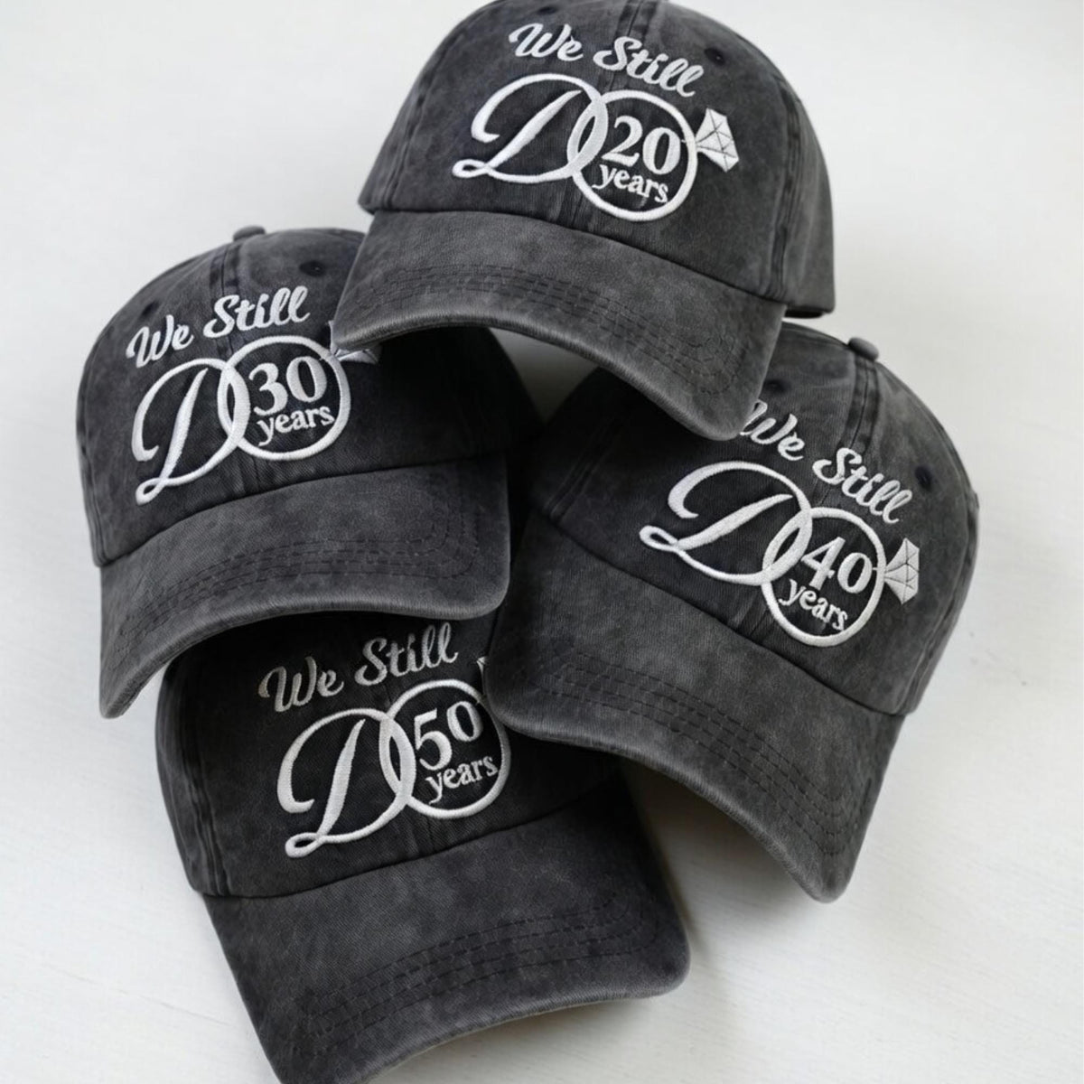 Custom We Still Do Anniversary Hat, Personalized Wedding Anniversary Gift, 50 Years Caps, Vow Renewal Gift, Matching Couple Hats