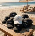 Custom Bride Babe Bachelorette Hat, Vintage Style Beach Weekend Cap