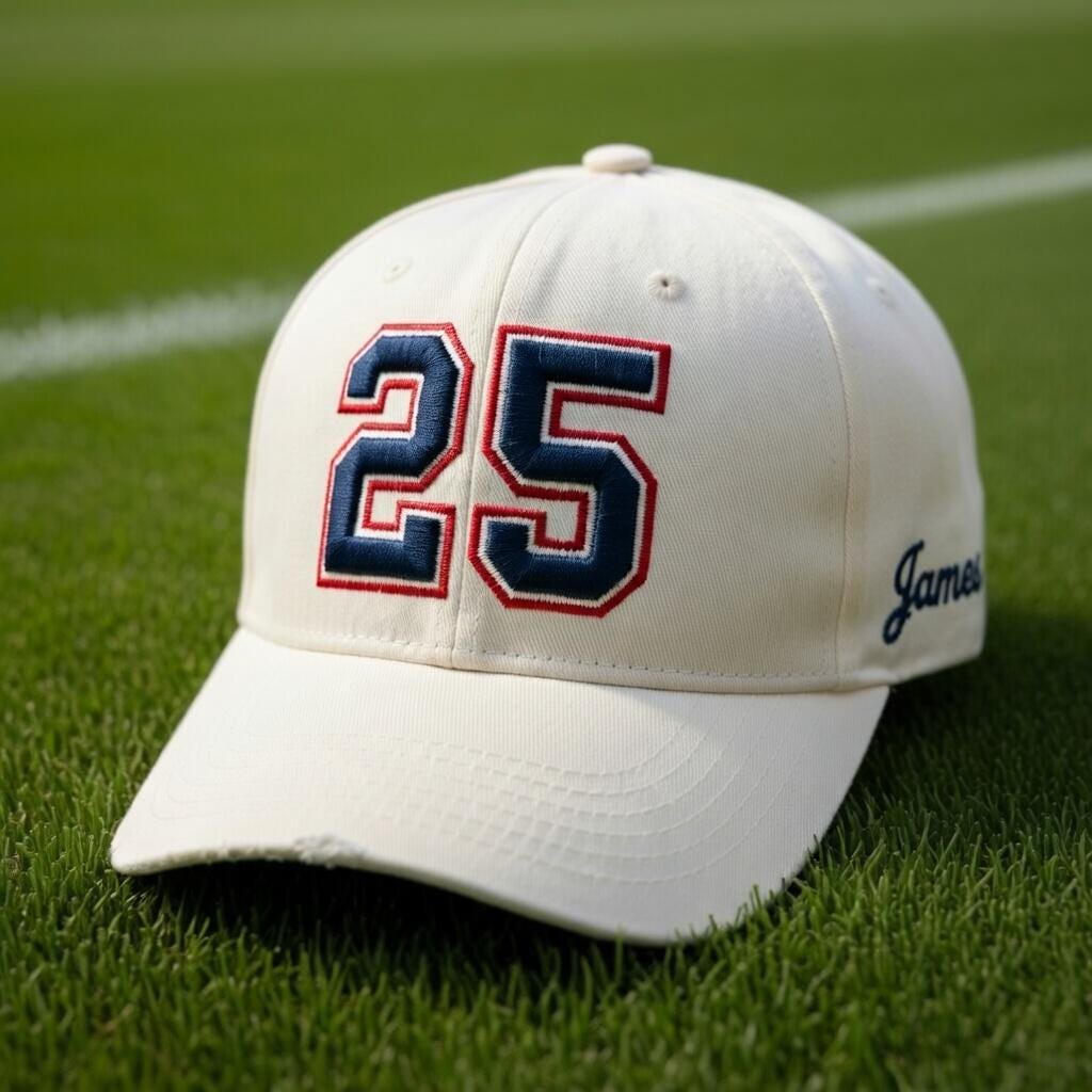 3D Puff Number Embroidered Hat, Personalized Football Player Jersey Cap, Name Embroidered Sports Headwear, Soccer 2026 Game Day Cap