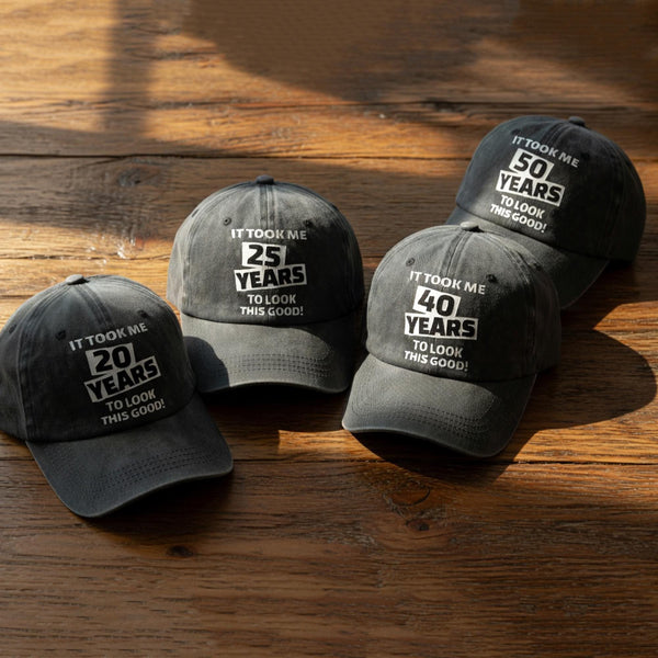 Personalized Birth Year Embroidered Hat, Custom Birthday Vintage Baseball Cap, Milestone Gift